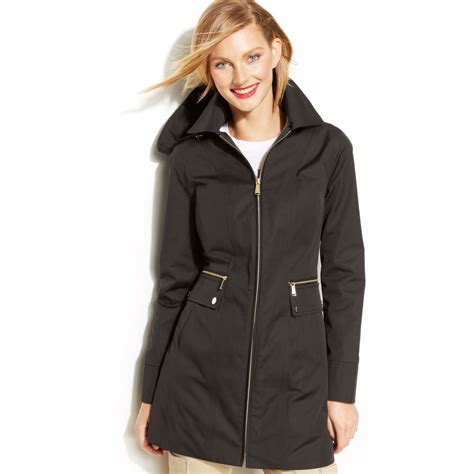 contrast hood nylon raincoat michael kors|ladies Michael Kors jackets.